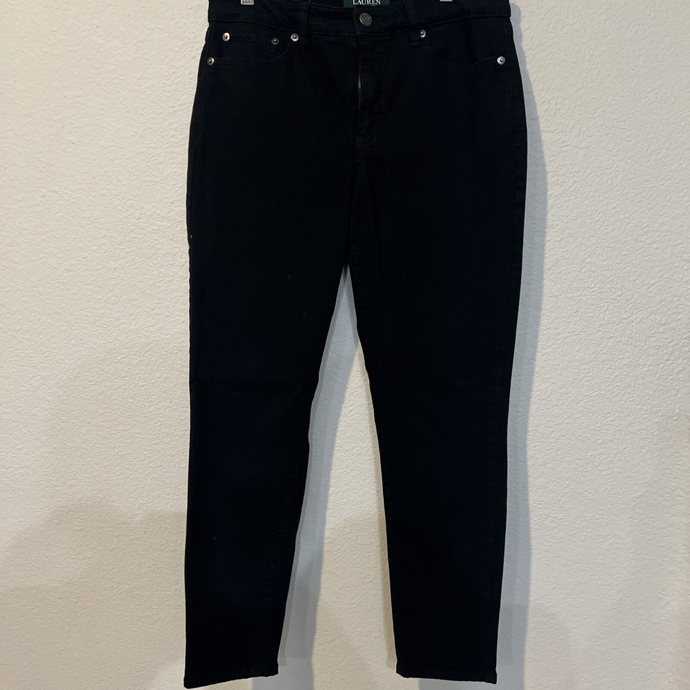 LRL Lauren Co Ralph Lauren Jeans Denim Women's Size 6 BLACK Modern Straight 26.5